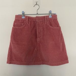 GRLFRND Pink Corduroy Mini Skirt